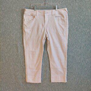 Tommy Bahama Cropped Jeans, White Cotton Blend, Sz 12
